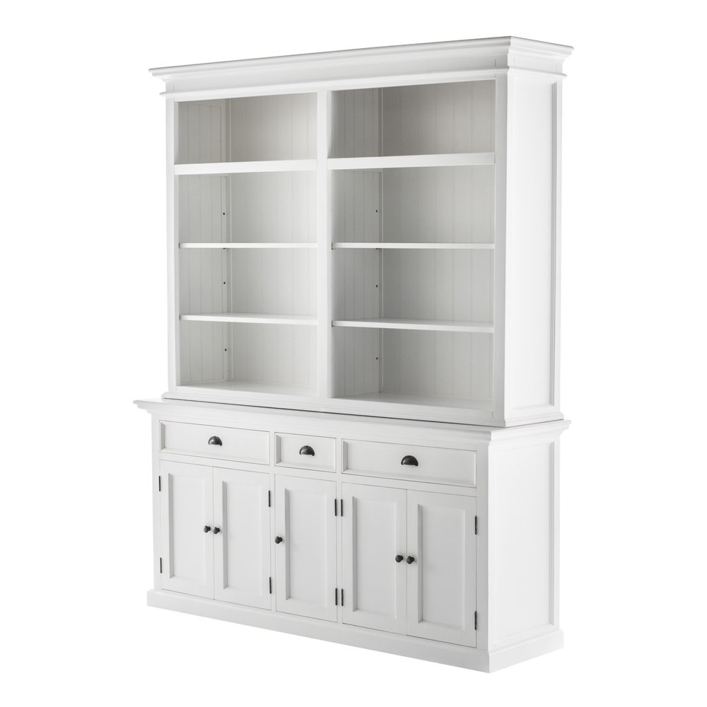 87" White Solid Wood Four Tier Bookcase — view 3