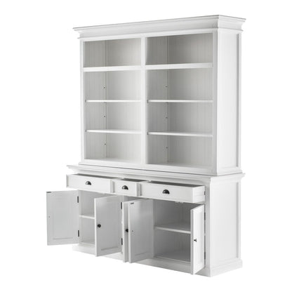 87" White Solid Wood Four Tier Bookcase HomeRoots