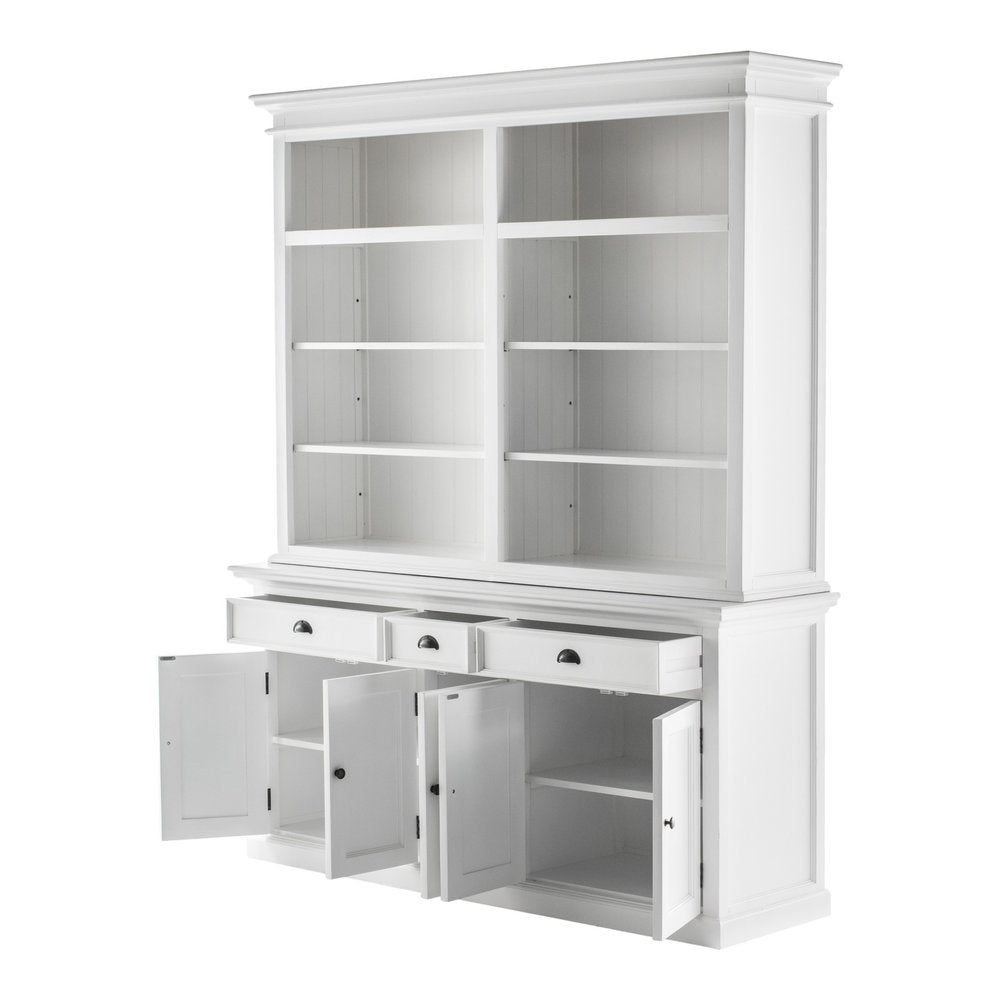 87" White Solid Wood Four Tier Bookcase — view 4