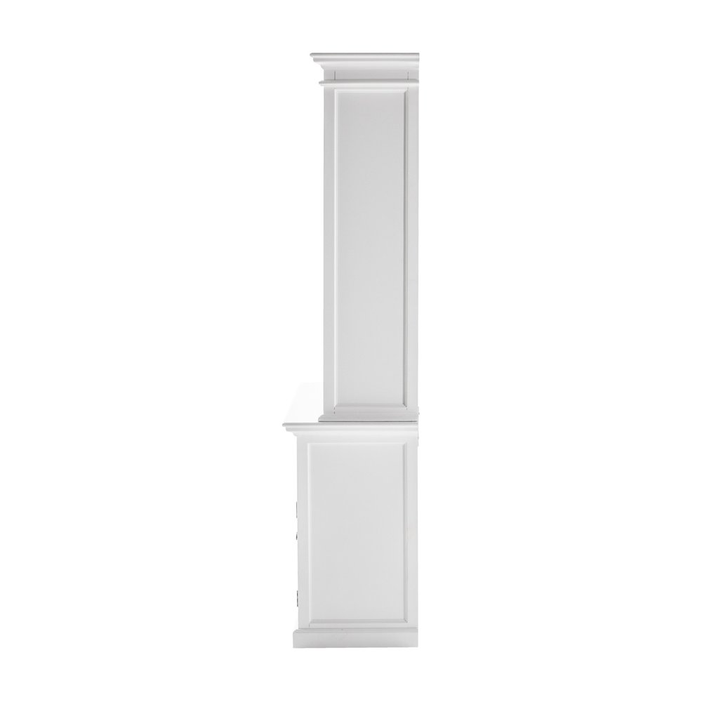 87" White Solid Wood Four Tier Bookcase — view 5