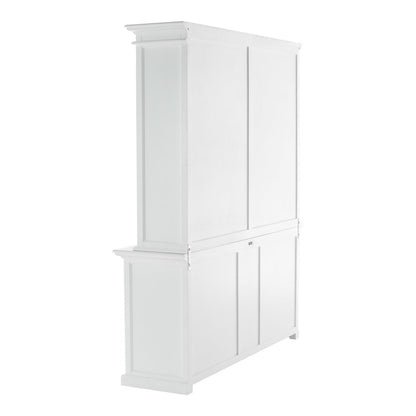 87" White Solid Wood Four Tier Bookcase HomeRoots