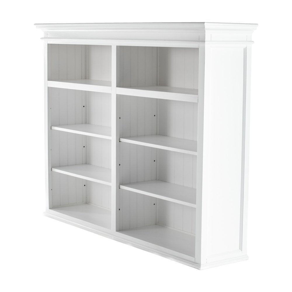 87" White Solid Wood Four Tier Bookcase HomeRoots