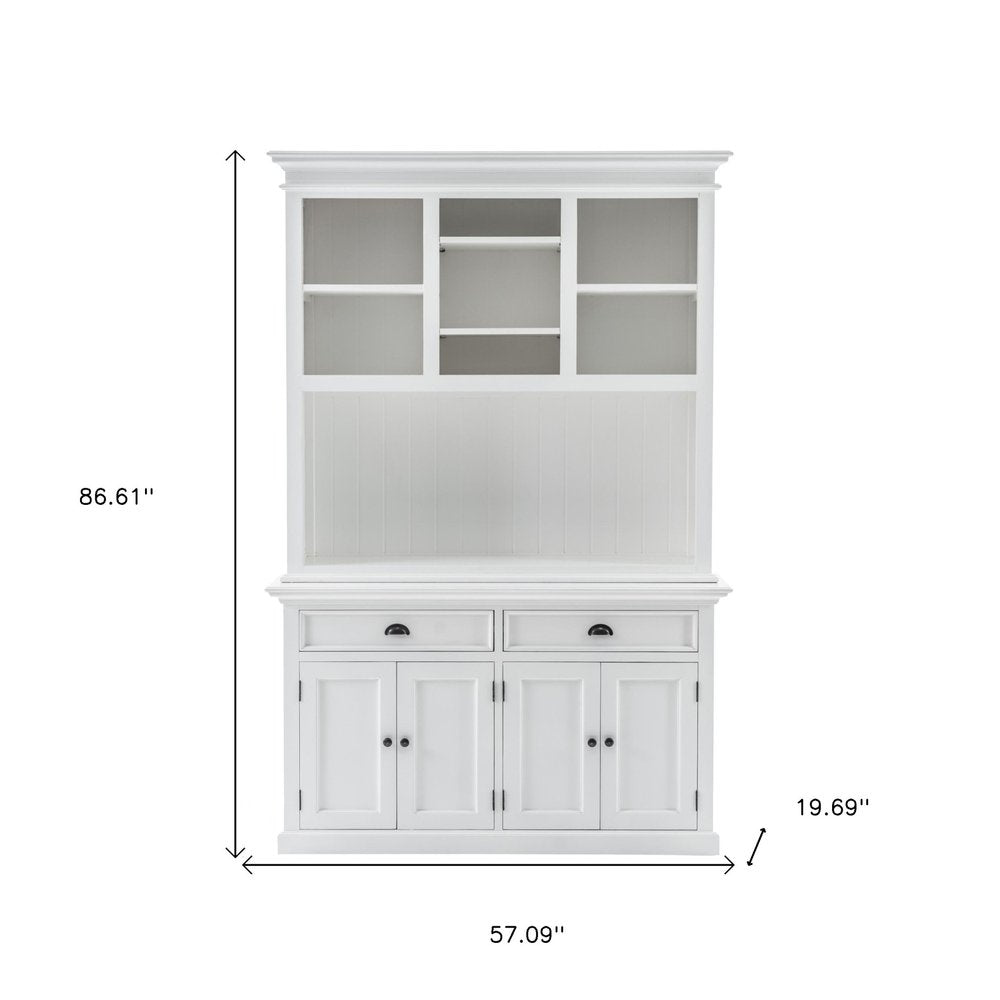 White Solid Wood Adjustable Two Tier Bookcase — view 10