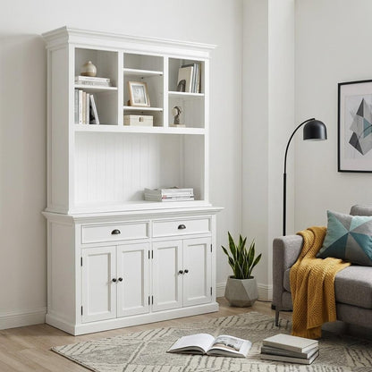White Solid Wood Adjustable Two Tier Bookcase HomeRoots