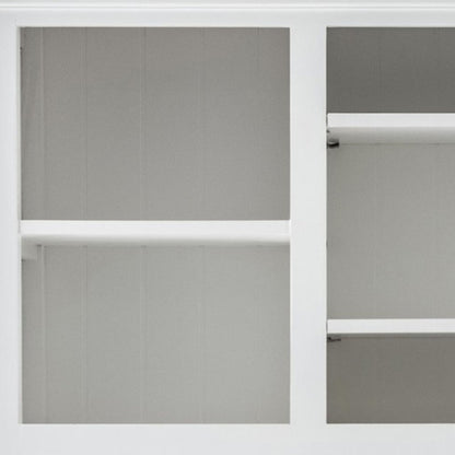 White Solid Wood Adjustable Two Tier Bookcase HomeRoots