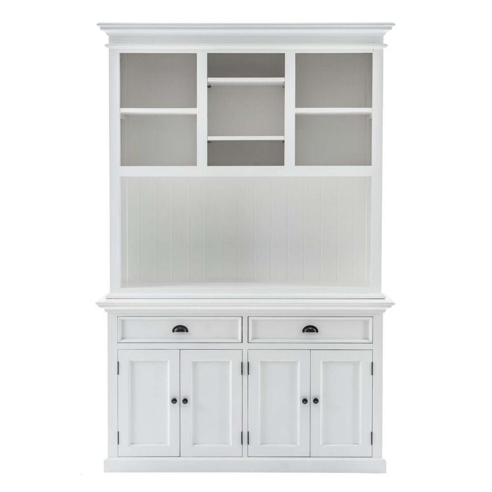 White Solid Wood Adjustable Two Tier Bookcase — view 1