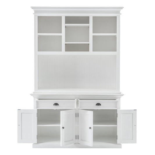White Solid Wood Adjustable Two Tier Bookcase