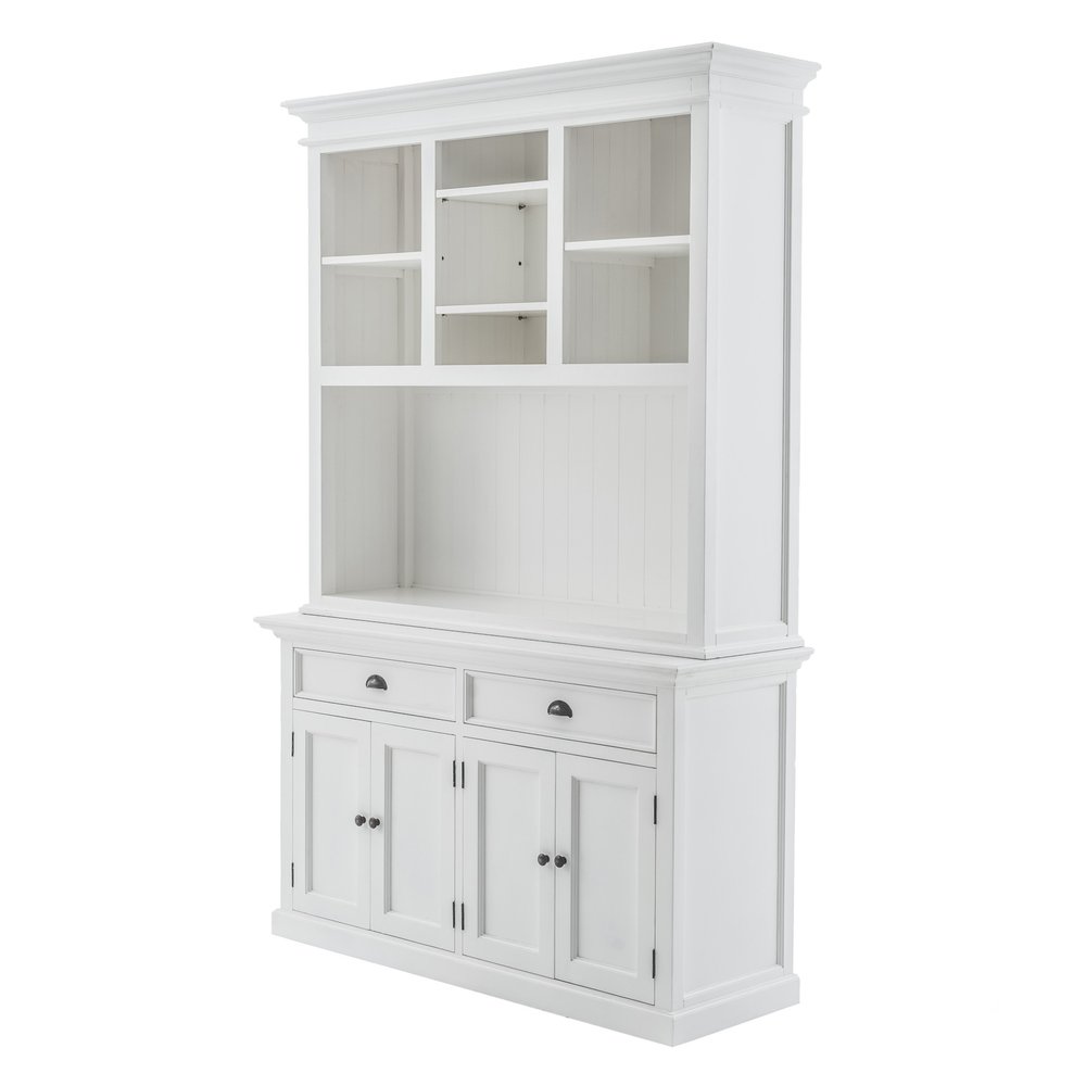 White Solid Wood Adjustable Two Tier Bookcase — view 3