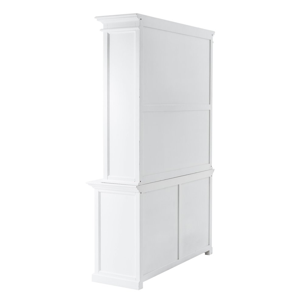 White Solid Wood Adjustable Two Tier Bookcase — view 5