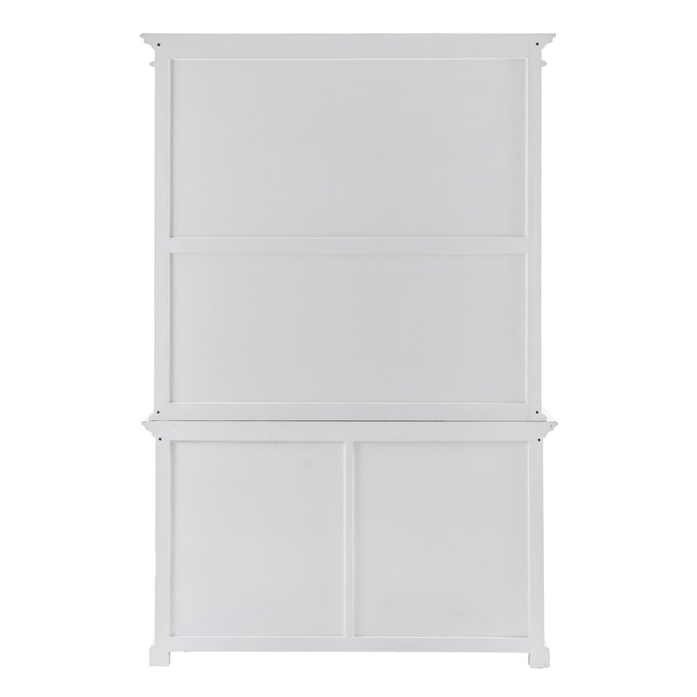 White Solid Wood Adjustable Two Tier Bookcase