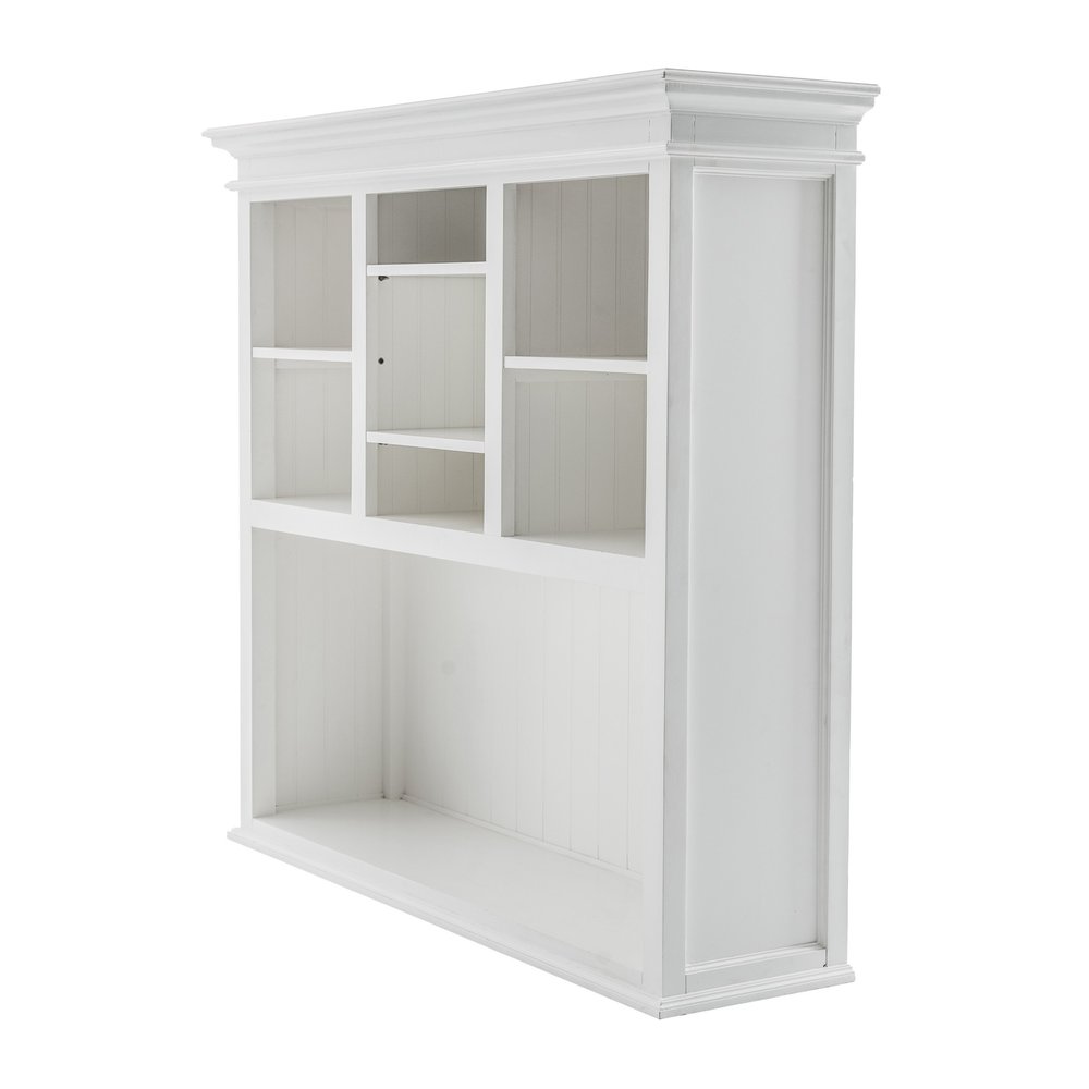 White Solid Wood Adjustable Two Tier Bookcase — view 8