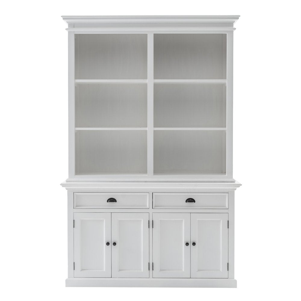 87" White Solid Wood Adjustable Four Tier Bookcase HomeRoots