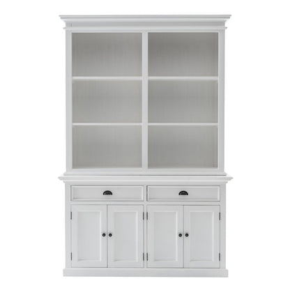 87" White Solid Wood Adjustable Four Tier Bookcase HomeRoots