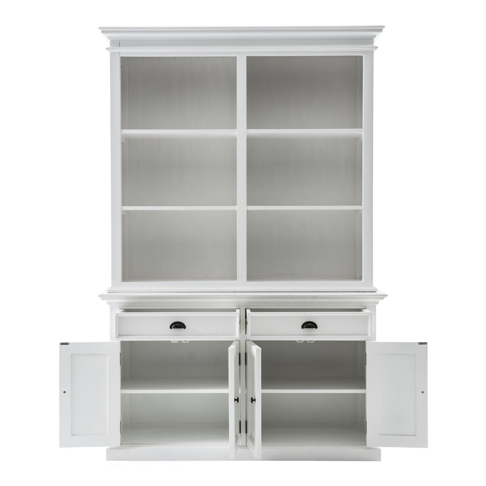 87" White Solid Wood Adjustable Four Tier Bookcase HomeRoots