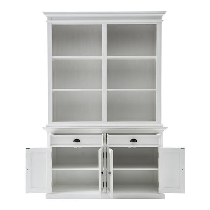 87" White Solid Wood Adjustable Four Tier Bookcase HomeRoots