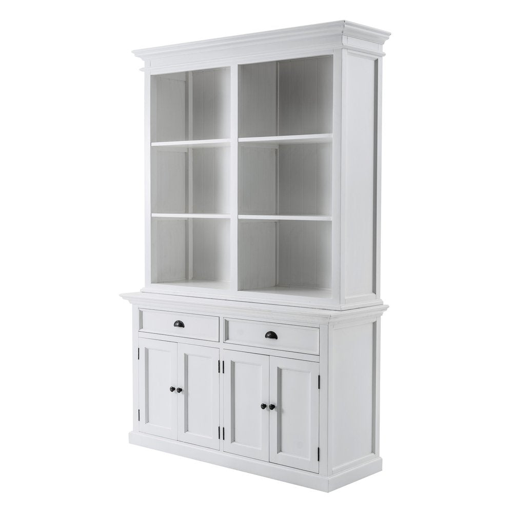 87" White Solid Wood Adjustable Four Tier Bookcase HomeRoots