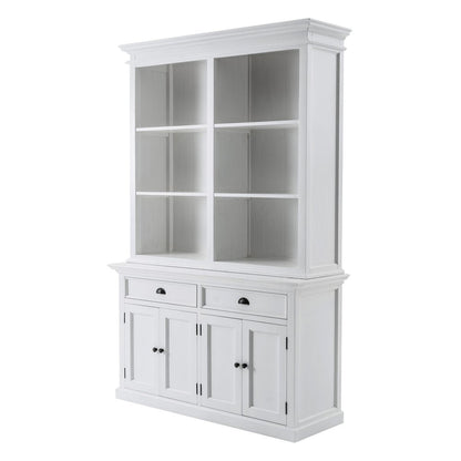 87" White Solid Wood Adjustable Four Tier Bookcase HomeRoots