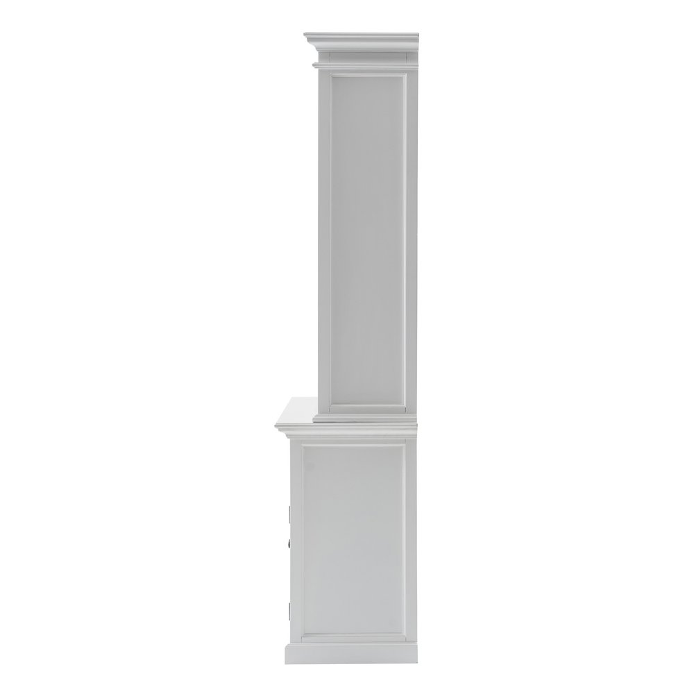 87" White Solid Wood Adjustable Four Tier Bookcase HomeRoots