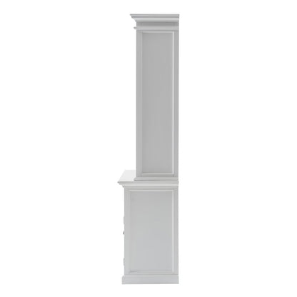 87" White Solid Wood Adjustable Four Tier Bookcase HomeRoots