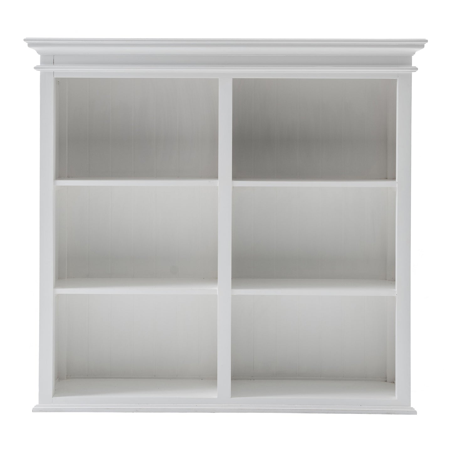 87" White Solid Wood Adjustable Four Tier Bookcase