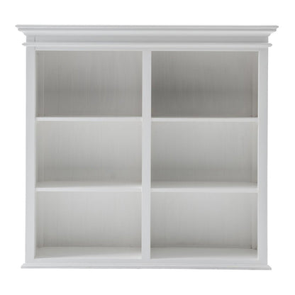 87" White Solid Wood Adjustable Four Tier Bookcase HomeRoots