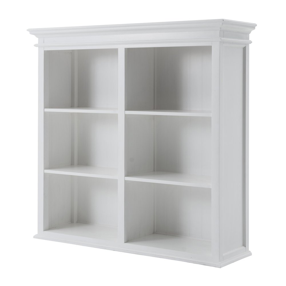 87" White Solid Wood Adjustable Four Tier Bookcase HomeRoots