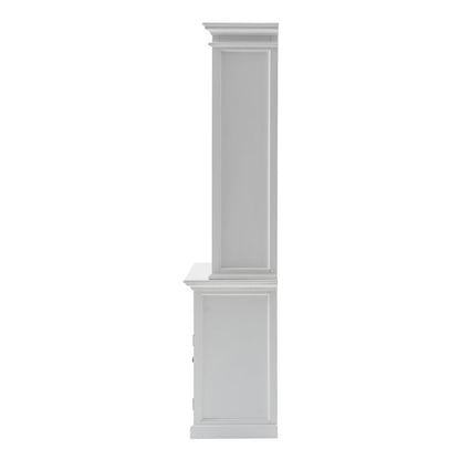 87" White Solid Wood Adjustable Four Tier Bookcase HomeRoots