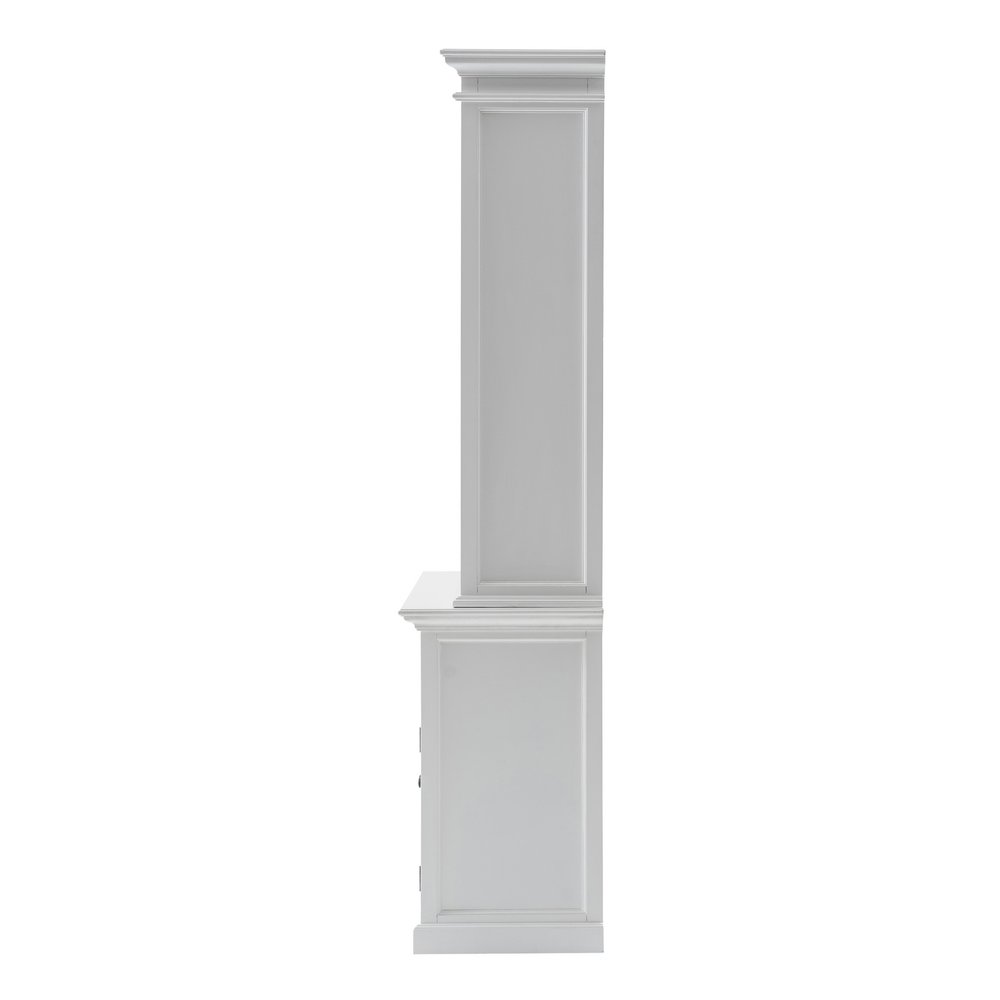 87" White Solid Wood Adjustable Four Tier Bookcase — view 4