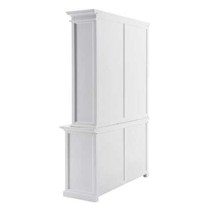 87" White Solid Wood Adjustable Four Tier Bookcase HomeRoots