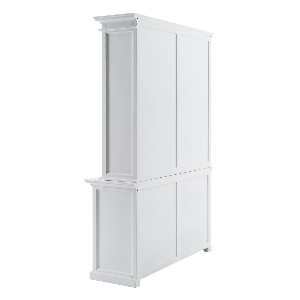 87" White Solid Wood Adjustable Four Tier Bookcase HomeRoots