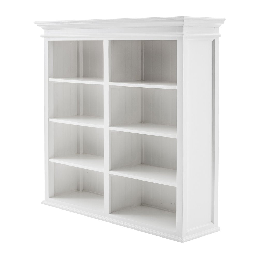 87" White Solid Wood Adjustable Four Tier Bookcase HomeRoots