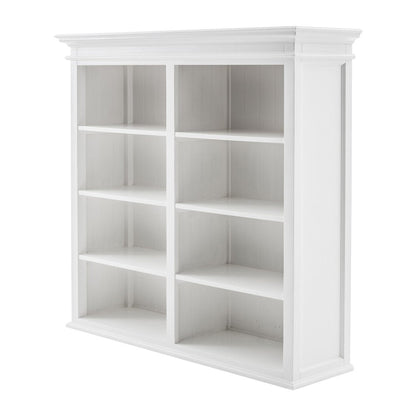 87" White Solid Wood Adjustable Four Tier Bookcase HomeRoots