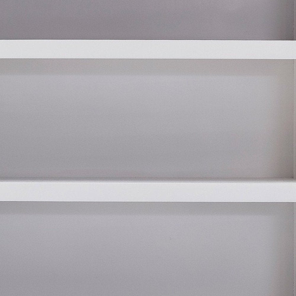 75" White Solid Wood Four Tier Bookcase HomeRoots