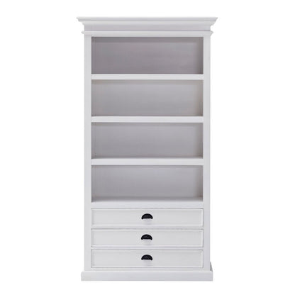 75" White Solid Wood Four Tier Bookcase HomeRoots