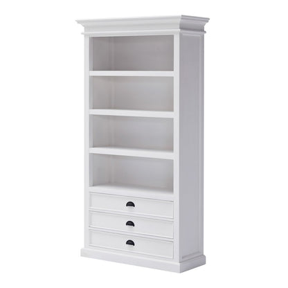 75" White Solid Wood Four Tier Bookcase HomeRoots