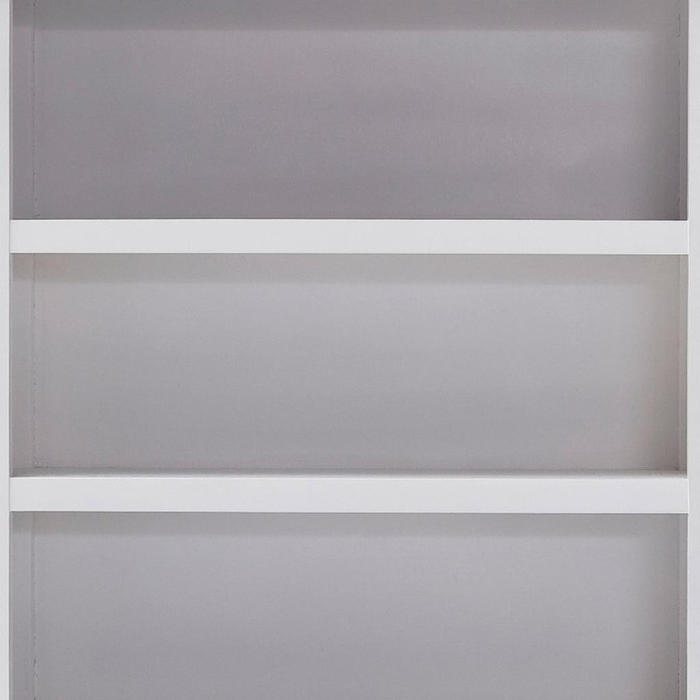75" White Solid Wood Four Tier Bookcase HomeRoots
