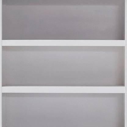 75" White Solid Wood Four Tier Bookcase HomeRoots