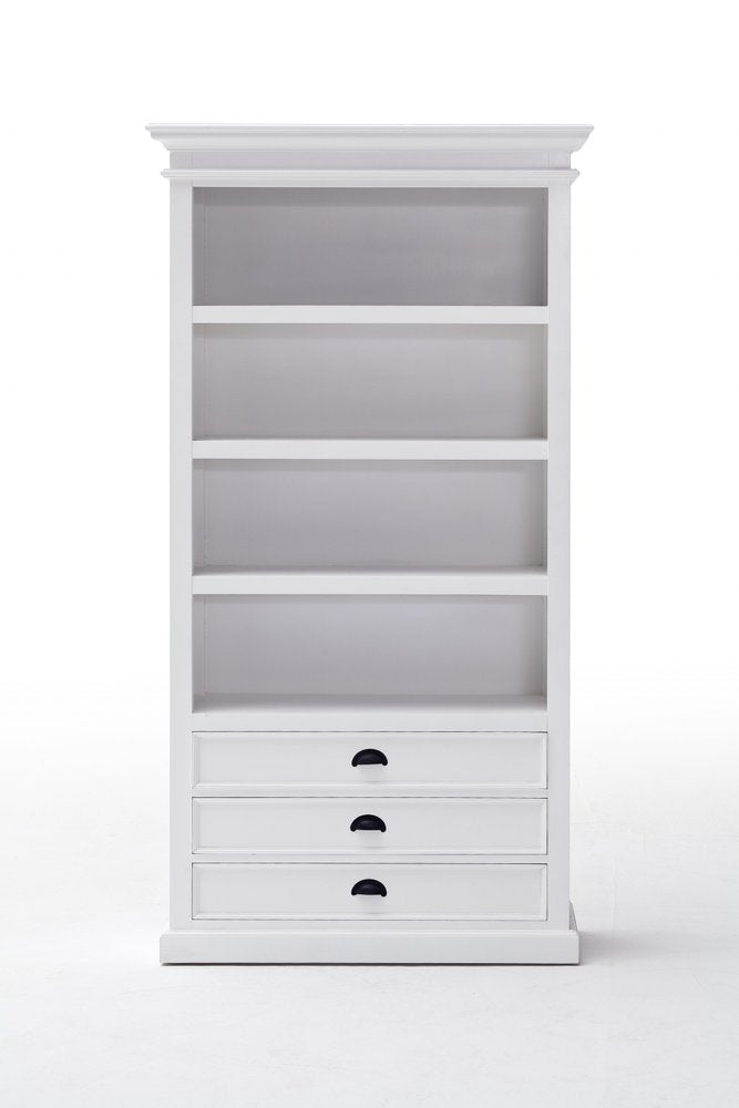 75" White Solid Wood Four Tier Bookcase HomeRoots