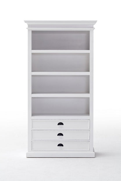 75" White Solid Wood Four Tier Bookcase HomeRoots