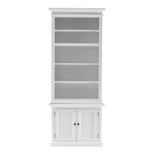 White Solid Wood Adjustable Four Tier Bookcase HomeRoots