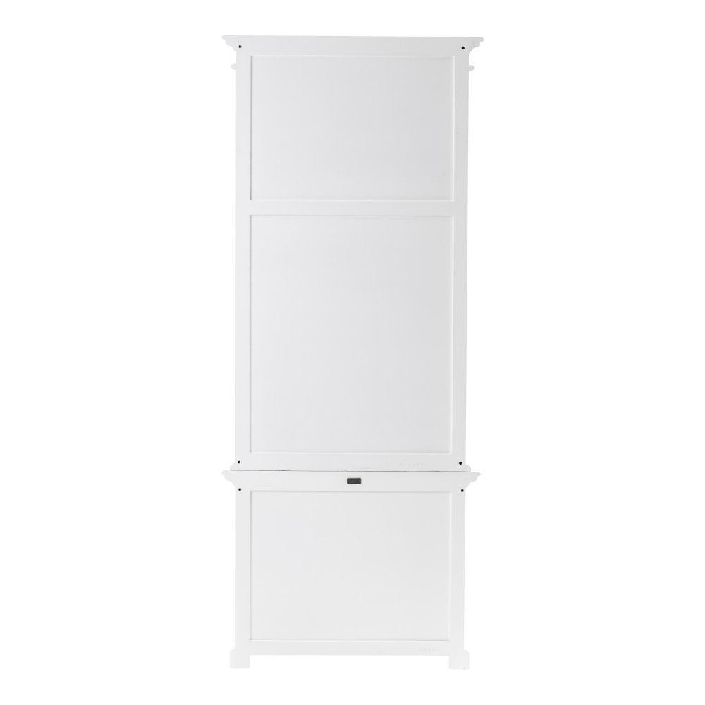 White Solid Wood Adjustable Four Tier Bookcase HomeRoots