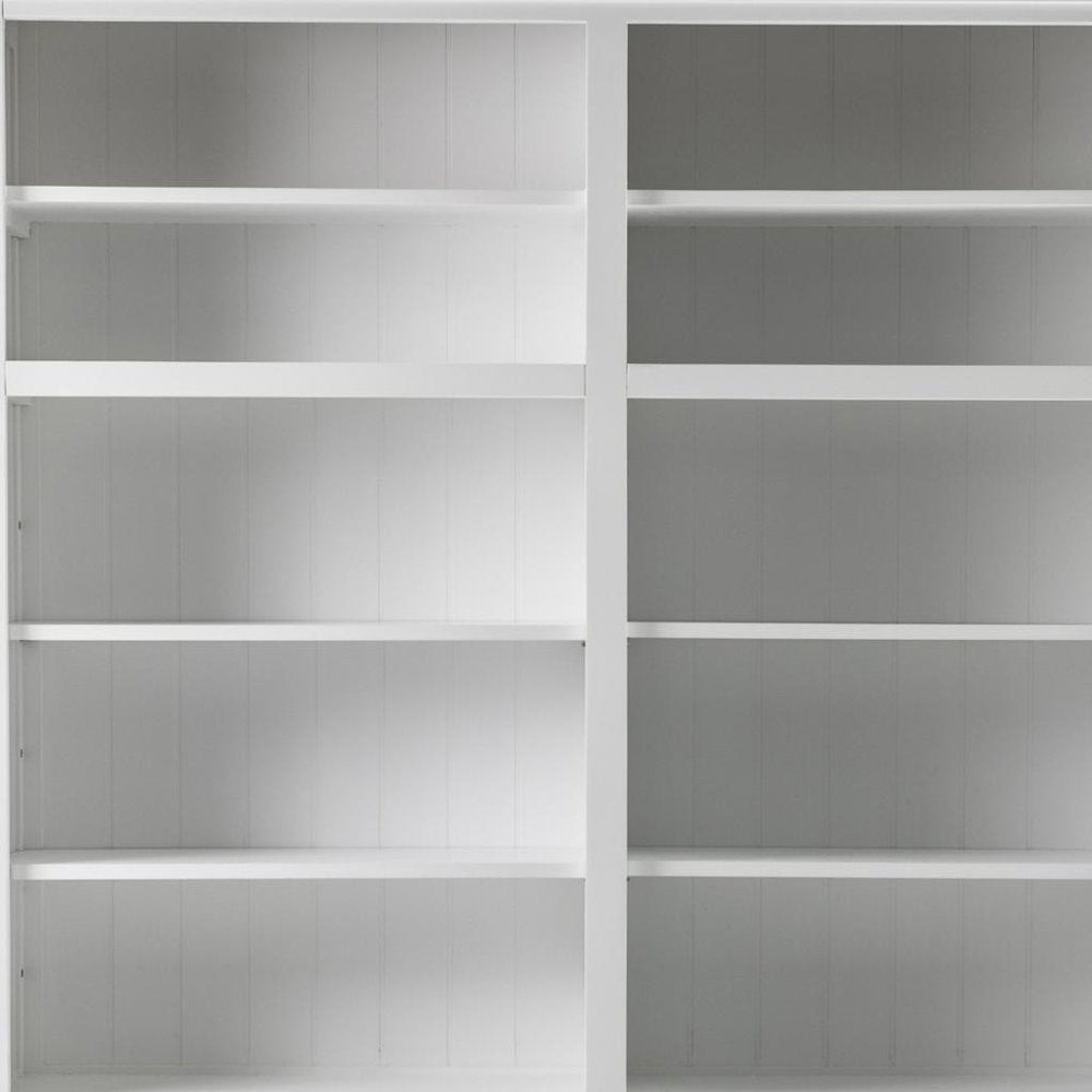 87" White Solid Wood Adjustable Four Tier Bookcase HomeRoots
