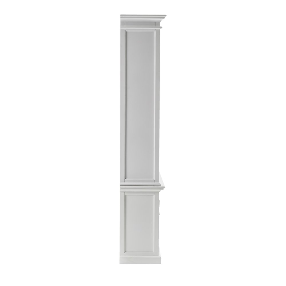 87" White Solid Wood Adjustable Four Tier Bookcase HomeRoots