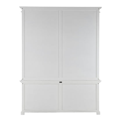 87" White Solid Wood Adjustable Four Tier Bookcase HomeRoots