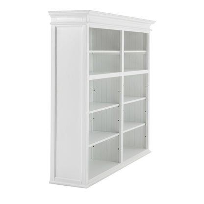 87" White Solid Wood Adjustable Four Tier Bookcase HomeRoots