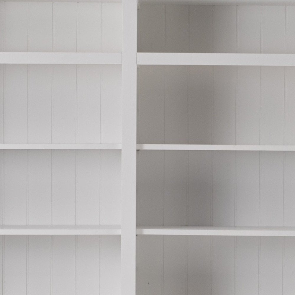 71" White Solid Wood Frame Dining Hutch With Multiple Shelves And Three Drawers HomeRoots