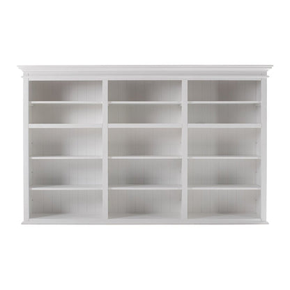 71" White Solid Wood Frame Dining Hutch With Multiple Shelves And Three Drawers HomeRoots