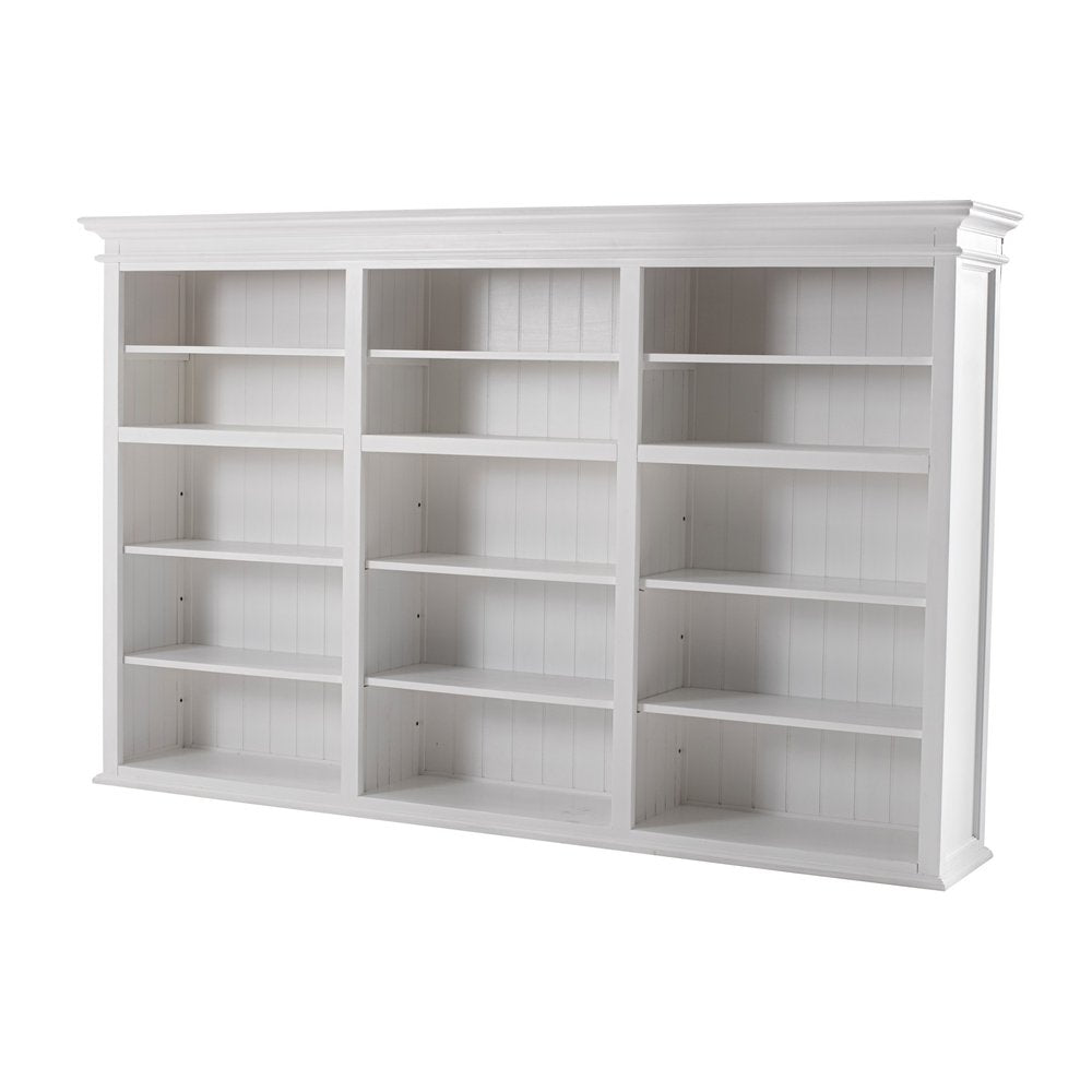 71" White Solid Wood Frame Dining Hutch With Multiple Shelves And Three Drawers HomeRoots