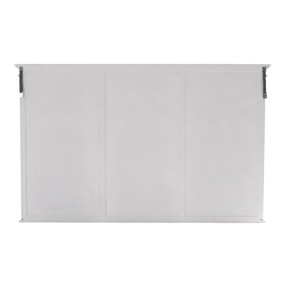 71" White Solid Wood Frame Dining Hutch With Multiple Shelves And Three Drawers HomeRoots