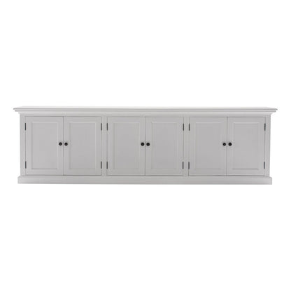 71" White Solid Wood Frame Dining Hutch With Multiple Shelves And Three Drawers HomeRoots